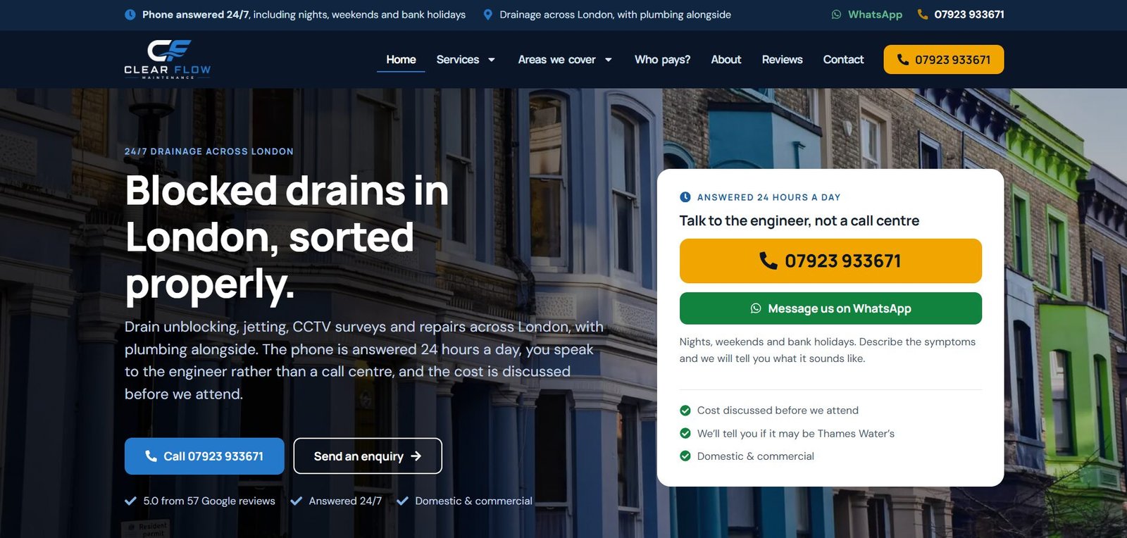 Clear Flow Maintenance Website Screenshot