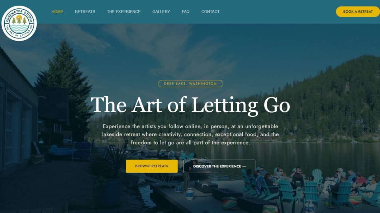 Edgewater Retreats Website Screenshot