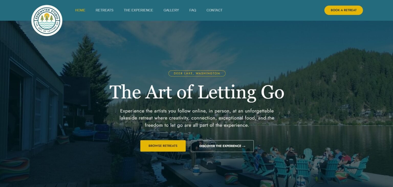 Edgewater Retreats Website Screenshot