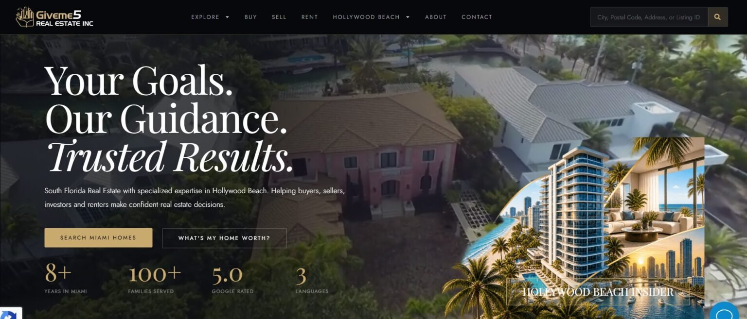Giveme5 Real Estate Website Screenshot
