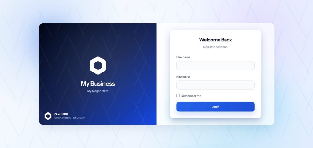 Orvix Erp Login Website Screenshot