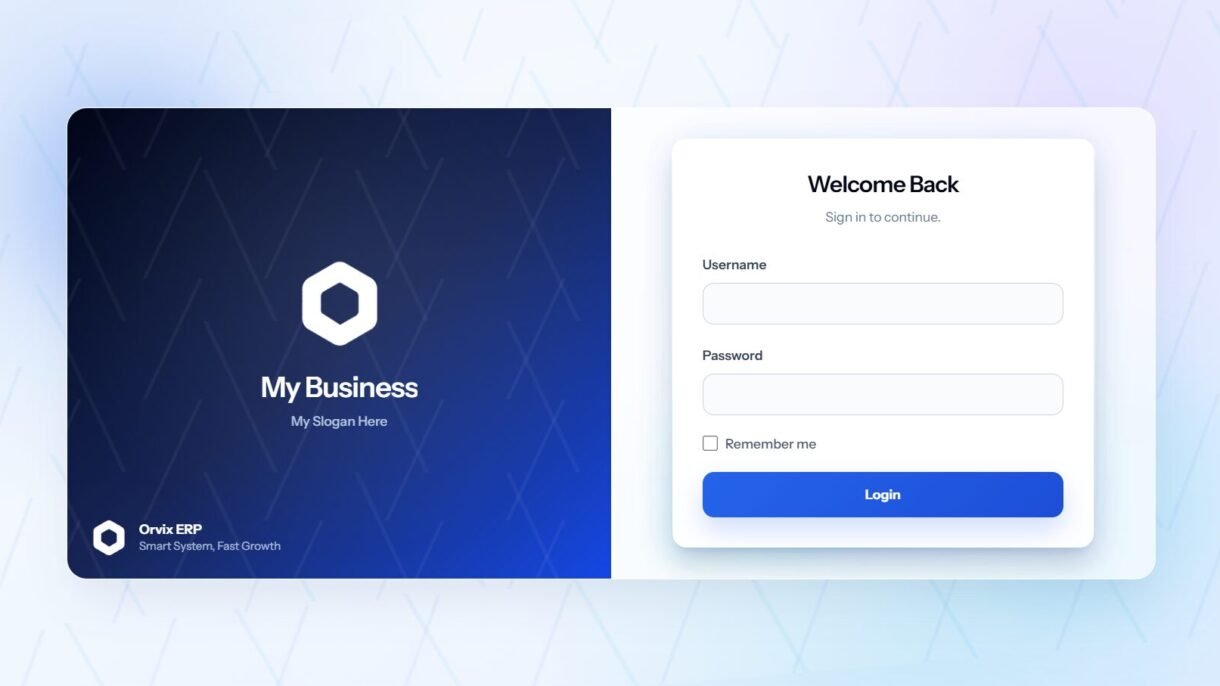 Orvix Erp Login Website Screenshot