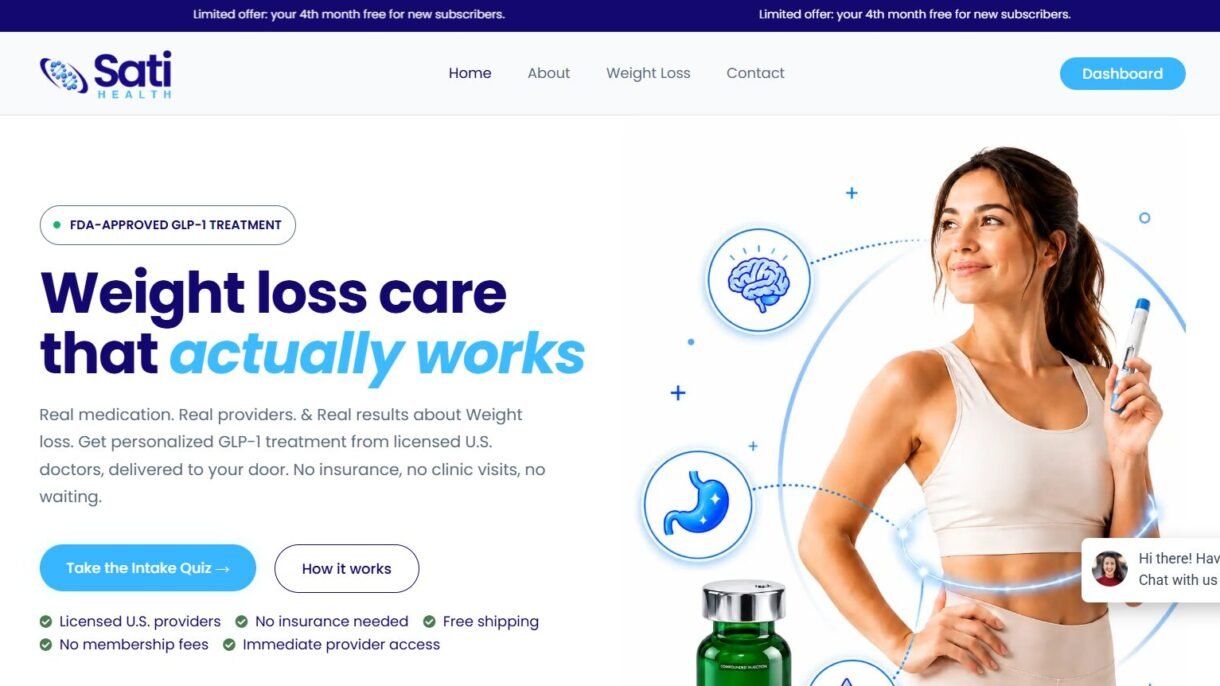 Sati Health Website Screenshot
