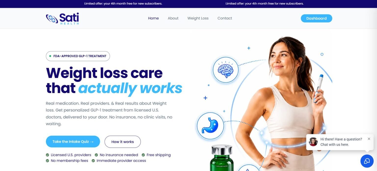 Sati Health Website Screenshot